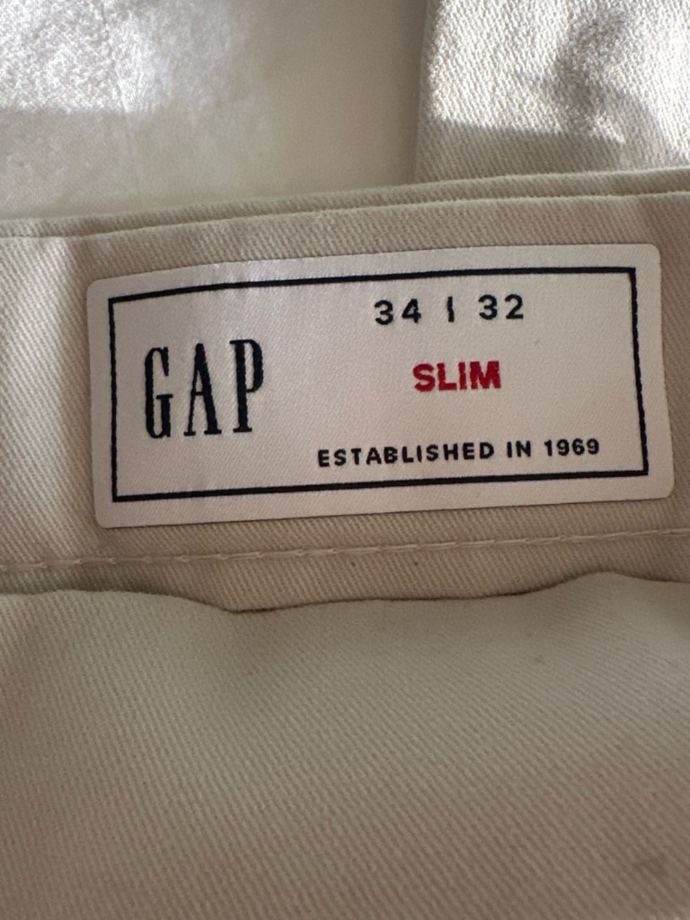 GAP Slim Men's Chinos in Light Cream